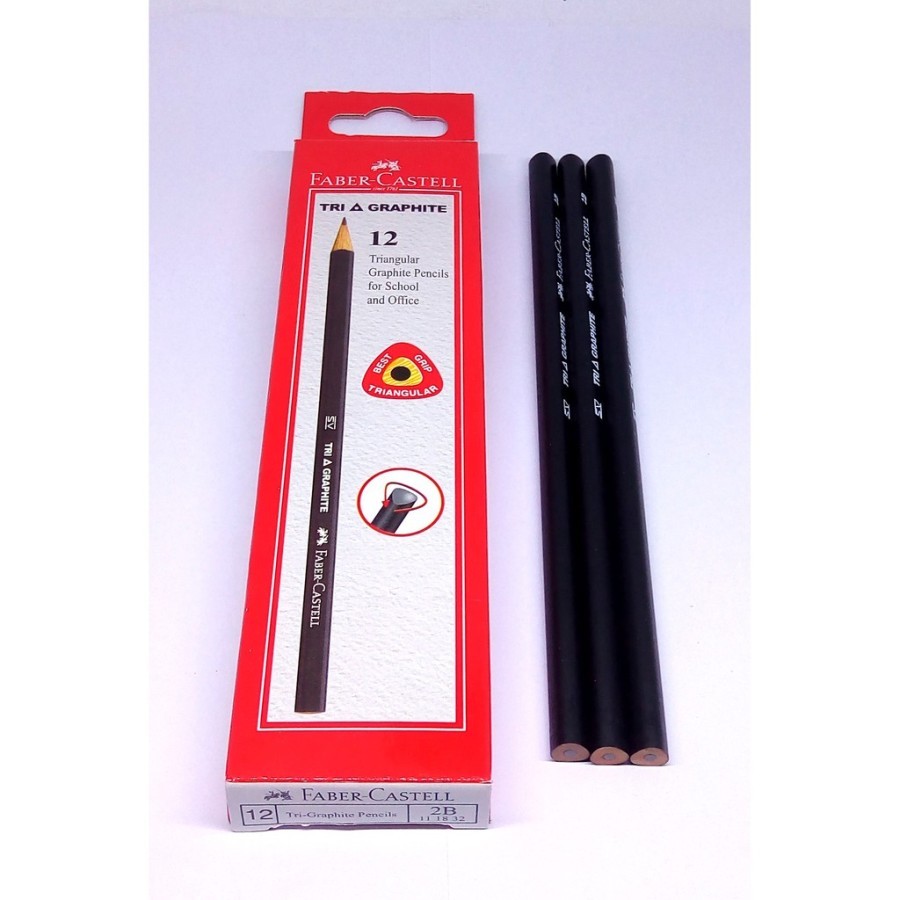 

Pensil 2B Tri Graphite Faber Castell / Tri Graphite Pencil 2B (1 Pack Isi 12 Pcs)