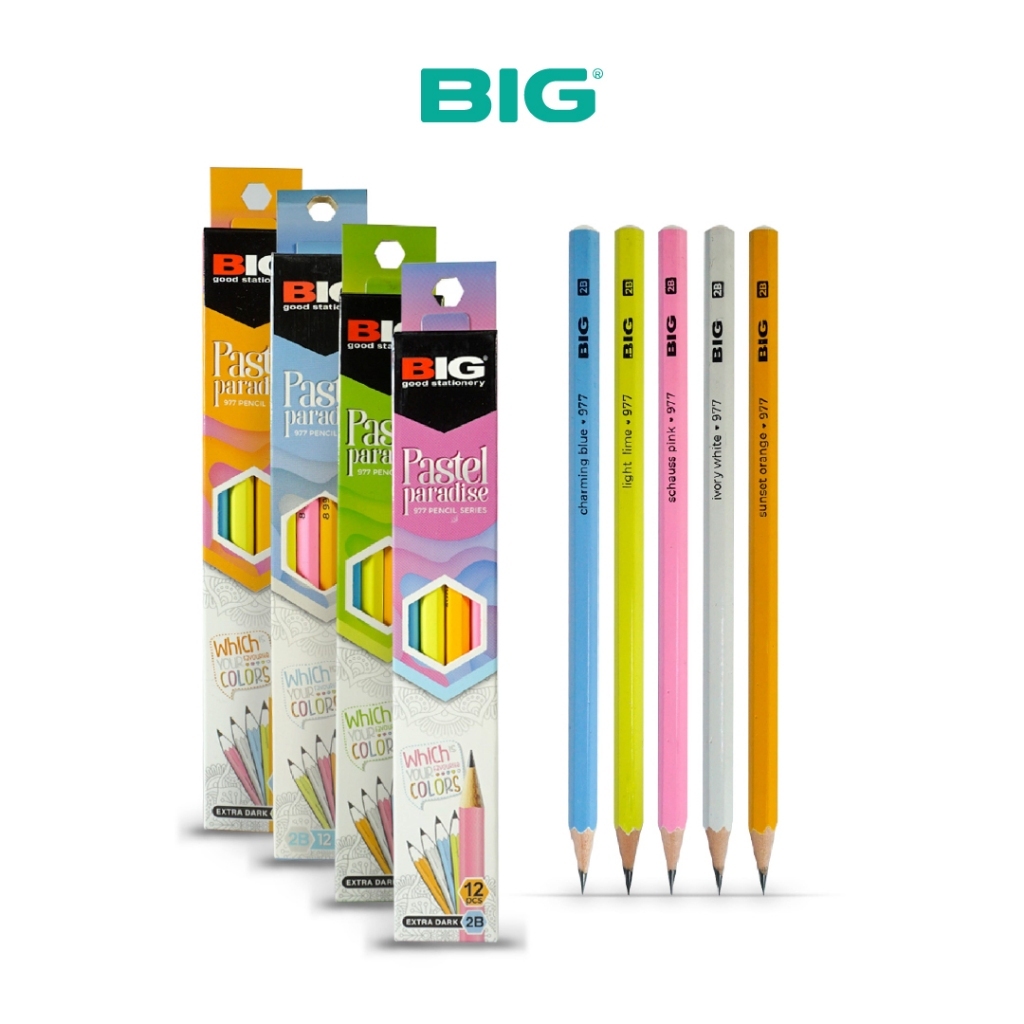 

PENSIL BIG 977 | PASTEL PARADISE | PENSIL LUSINAN 2B ISI 12