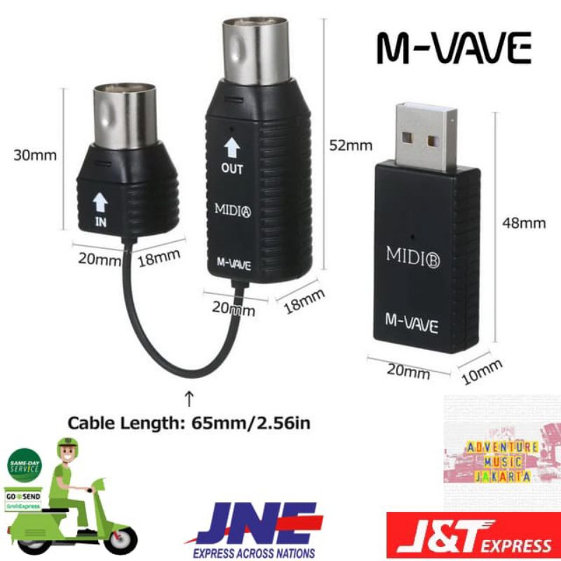 M-VAVE Midi Wireless Transmission System M-Vave MS1 M Vave Midi System USB Adapter Plug