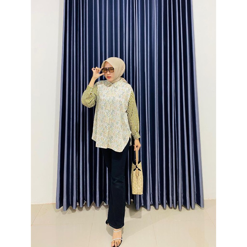 PROMO LEBARAN TARSIS BLOUSE | BLOUSE WANITA TARSIS kemeja kombinasi bahan rayon viral