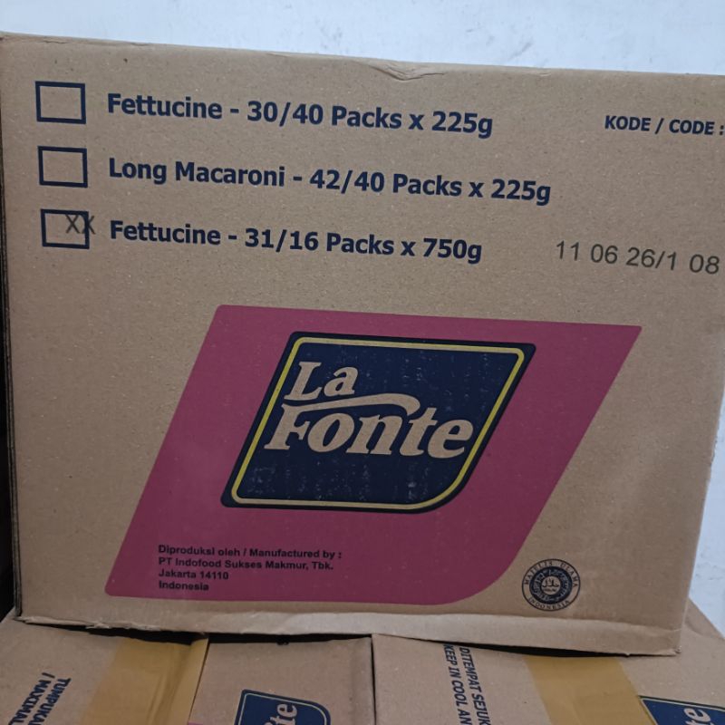 

JKL (KARTONAN) La Fonte Spaghetti Fettucini Chiffery Regrate / Khusus Gojek Grab