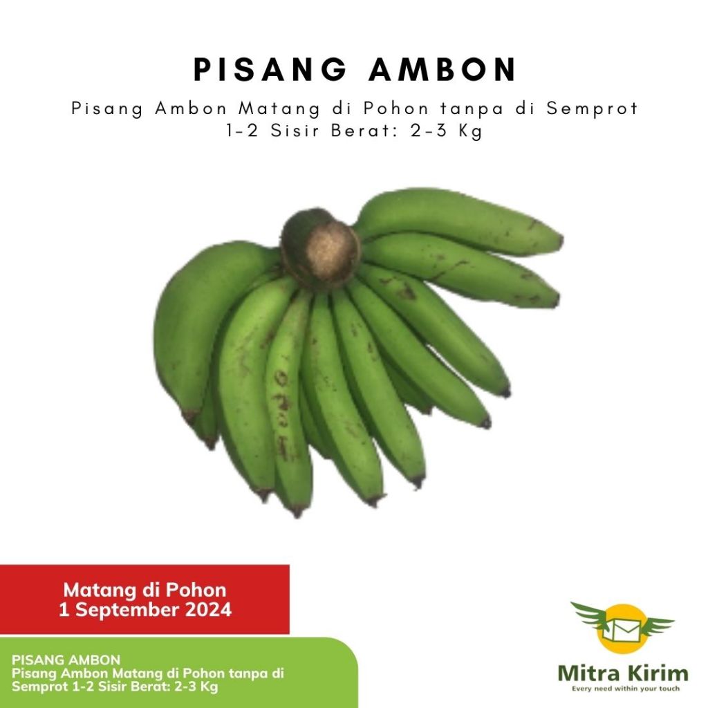 

Buah Pisang Ambon 2kg - KHUSUS PENGIRIMAN INSTANT