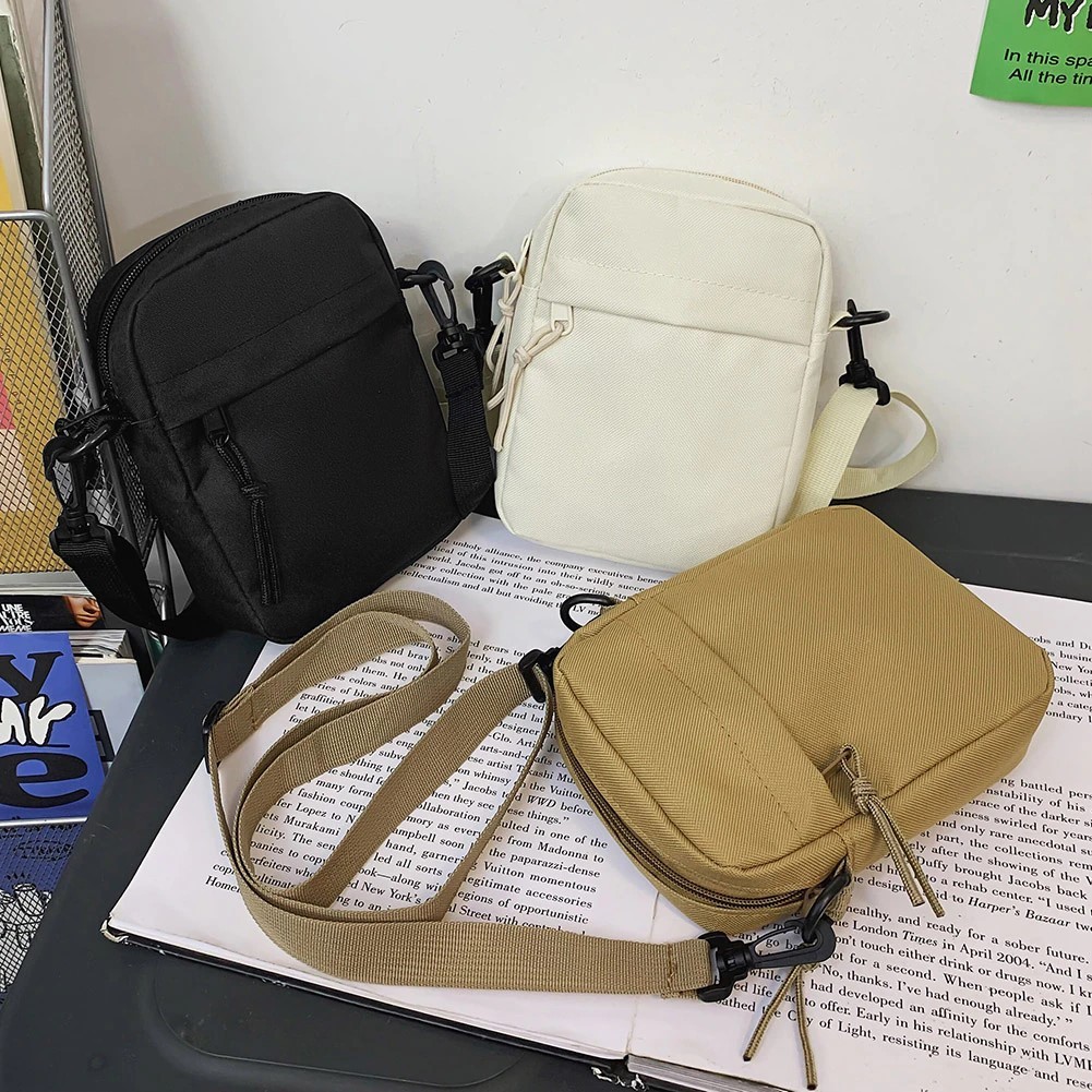 tasqumini -Tas Selempang Anak Remaja Pria Wanita Kekinian Motip Karakter POLOS  Korean style Fashion