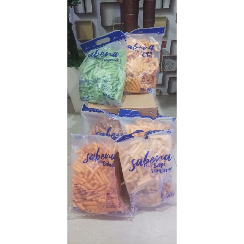 

SNACK SABENA 1 KARTON ISI 6 BUNGKUS ( 1 BUNGKUS ISI 150 GRAM) MIX RASA