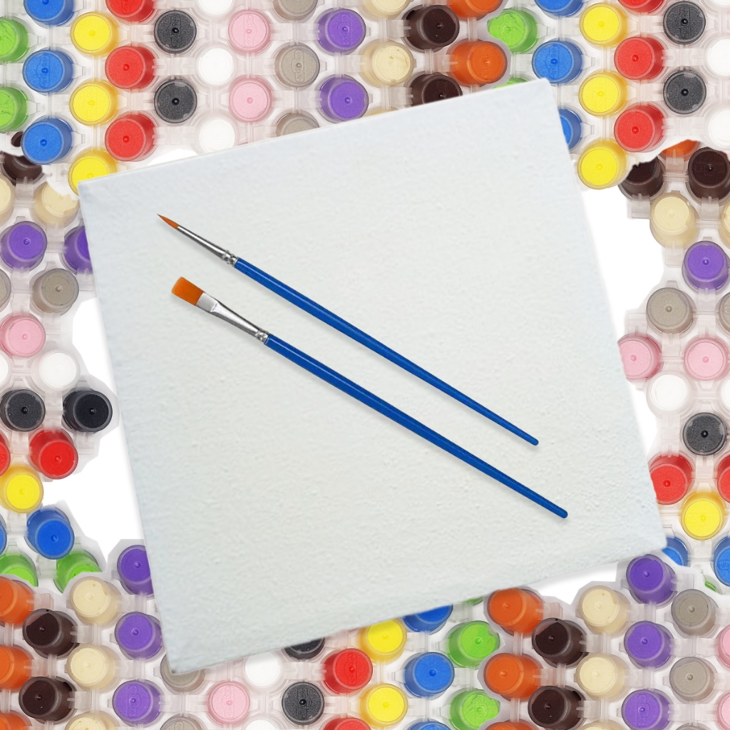 

Paket Melukis Kanvas 20x20 cm, Cat Air dan Kuas - Canvas 20 x 20 cm