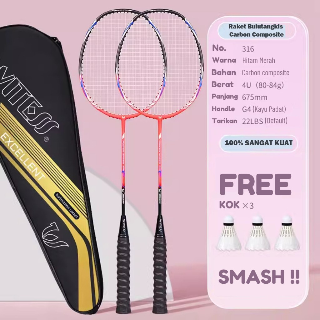 Raket Badminton/raket badminton original/ raket badminton/raket bulutangkis/raket original/ kok 3 pc