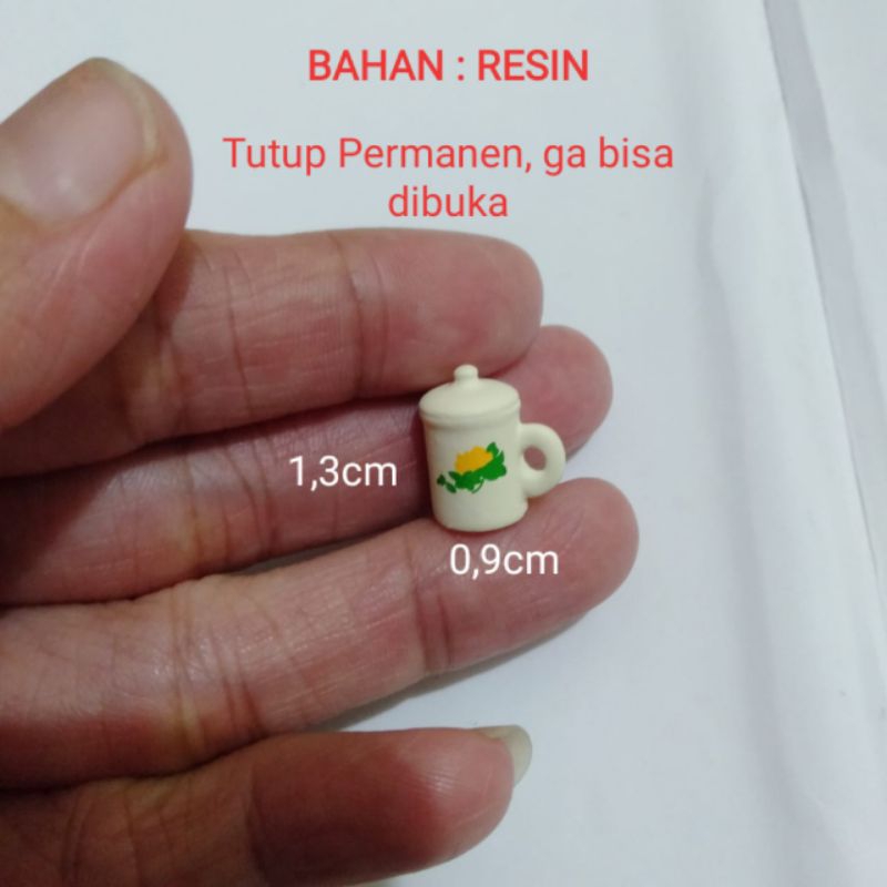 Miniatur Cangkir Sup Model Porselen Bahan Resin