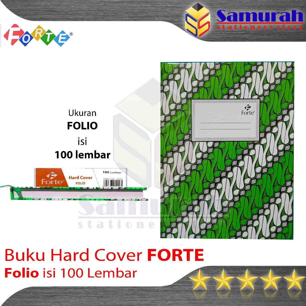 

Buku Hard Cover Forte Folio isi 100 lembar / Buku Besar Akutansi Laporan Kas / Note Book Garis Keuangan F4