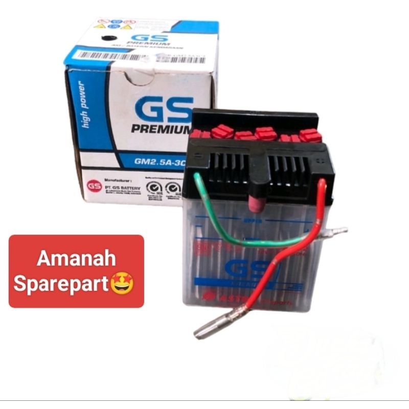 Aki Accu Baterai Batre Honda Win Win100 12V Volt Merk GS Premium