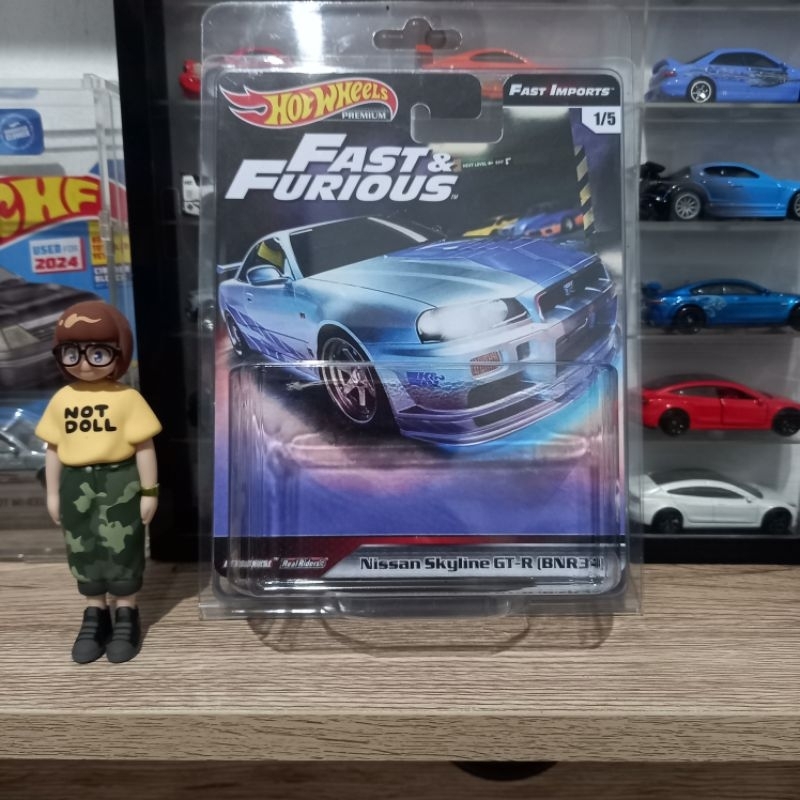Custom Card Nissan Skyline GT-R (BNR34) R34 Fast & Furious Fast Imports Hot Wheels Premium