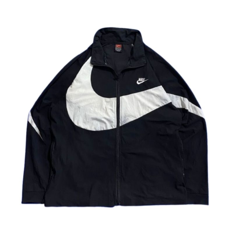 Vintage Jacket / Jaket Windbreaker Nike Team Big Swoosh Twotone Colorblock Men women Preloved