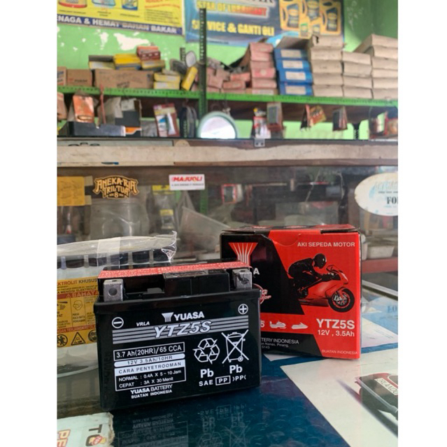 AKI MOTOR YUASA YTZ-5S ORIGINAL 3.7Ah BEAT,VIXION,SUPRA DLL