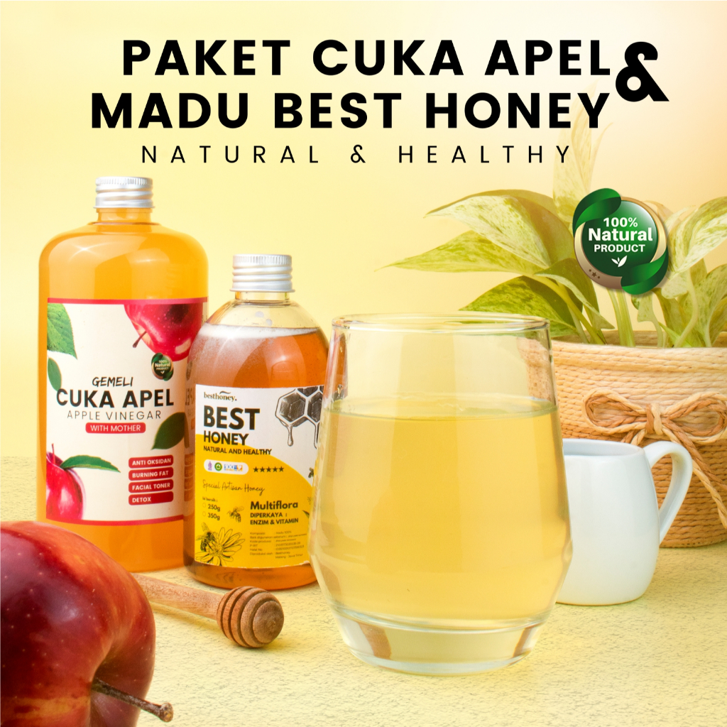

Paket Bundling Cuka Apel Original 500ml & Madu Murni Multiflora 350gr