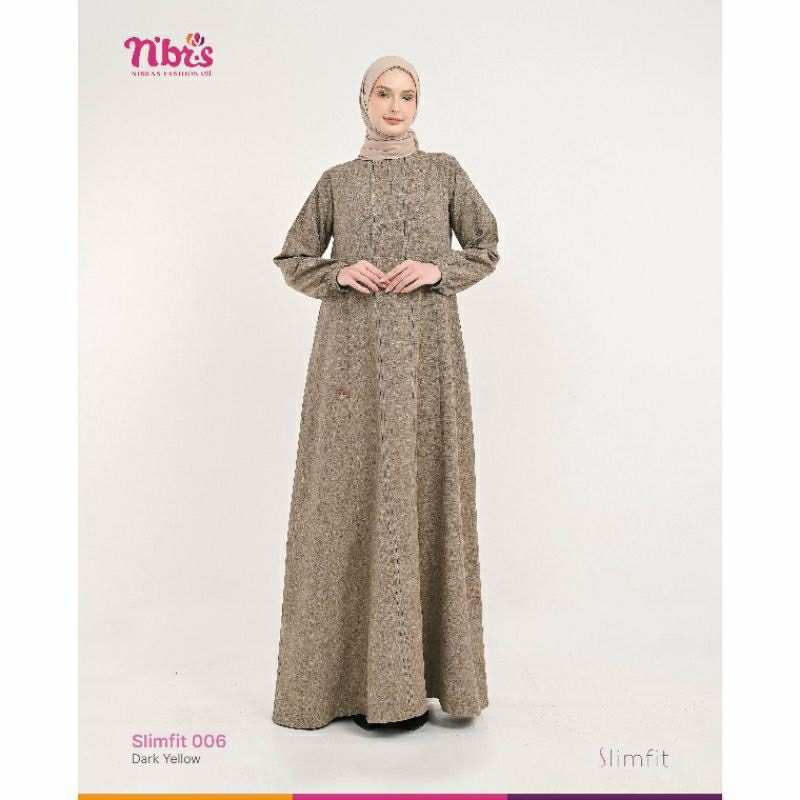 baju gamis wanita muslim dress muslimah slimfit 006 nibras