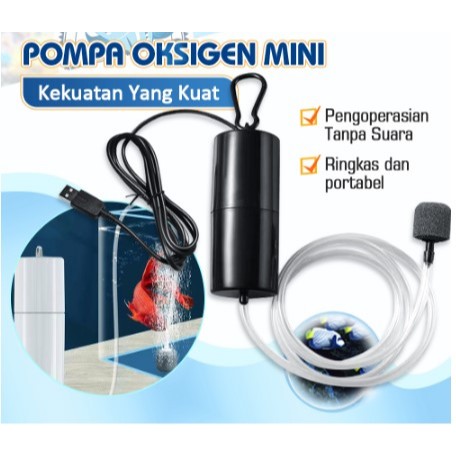 Mini Aerator USB Air Pump Oxygen Portable Umpan Aerator USB Aerator Pancing Mancing Ikan Pompa Udara