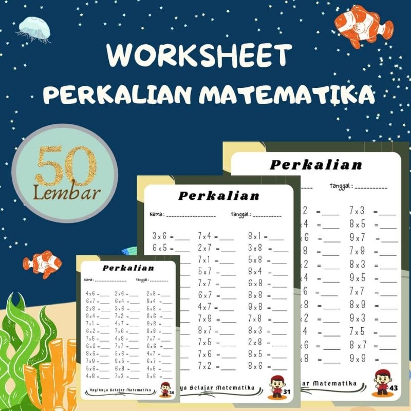 Bank Soal Worksheet Perkalian Matematika SD