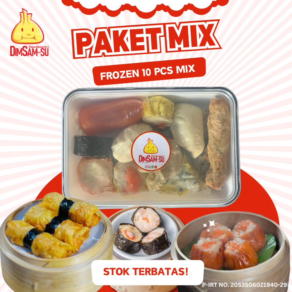 

Paket MIX Dimsum Frozen Dimsamsu Dimsum/Dimsum frozen/dimsum murah/frozeen food/dimsum lezat