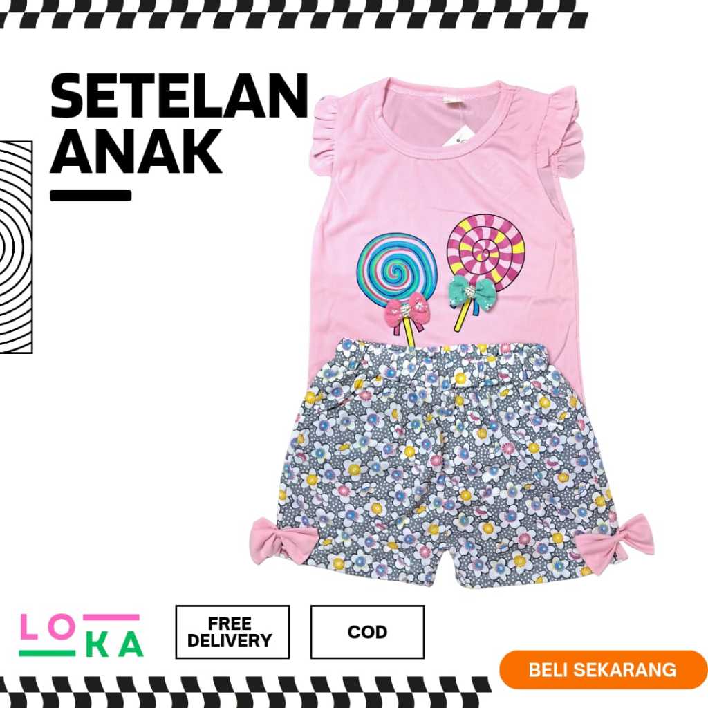 Baju Setelan Anak Perempuan Candy Lolipop