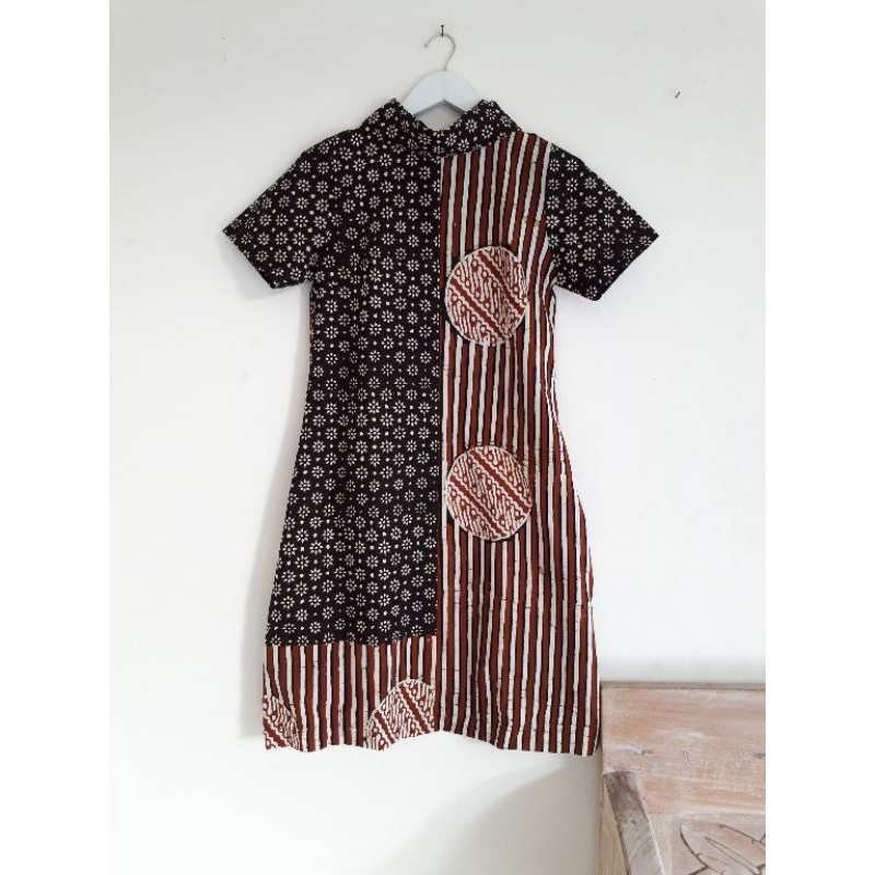 dres wanita modern batik cap solo beda XL 102 104 cm