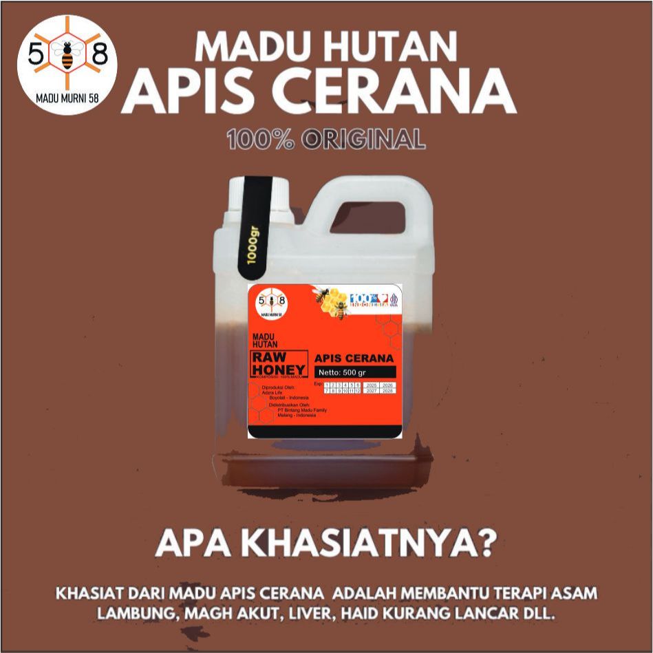 

Madu Asli 100% - Madu Murni Hutan Apis Cerana Plus Propolis 1 Kg