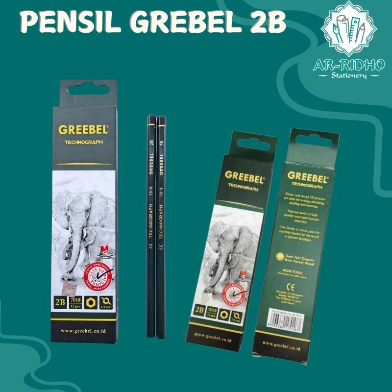 

GREEBEL 7022 TECHNOGRAPH RAFFINE 2.8 TRIANGULAR GRAPHITE PENCIL 2B 12 pcs