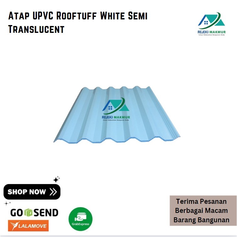Atap UPVC Rooftuff White Semi Translucent