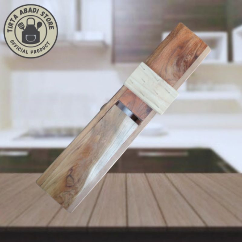 Serutan Es Batu Kayu Jati Kaki / Parutan Es / Alat Pembuat Es Serut