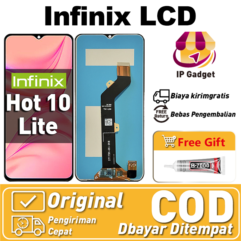 LCD Infinix Hot 10 Lite Layar hp Touchscreen Sentuh Versi Tinggi COD
