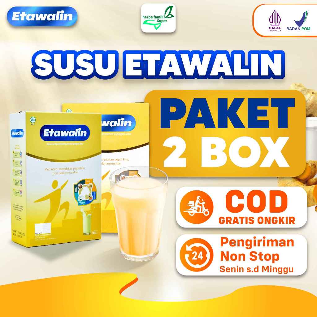 

Paket 2 Box ETAWALIN Susu Kambing ETAWA Kokohkan Tulang Halal 100% Original