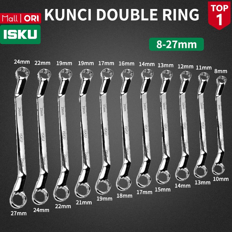 Set Kunci Ring Pas 8mm-27mm Alat Perkakas Lengkap