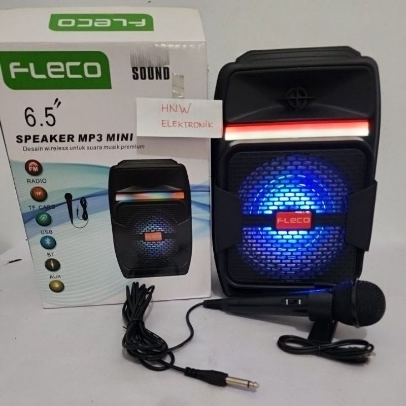 speaker karaoke bluetooth Fleco 6111 A bonus mic 6111A 6,5 inch 6.5"