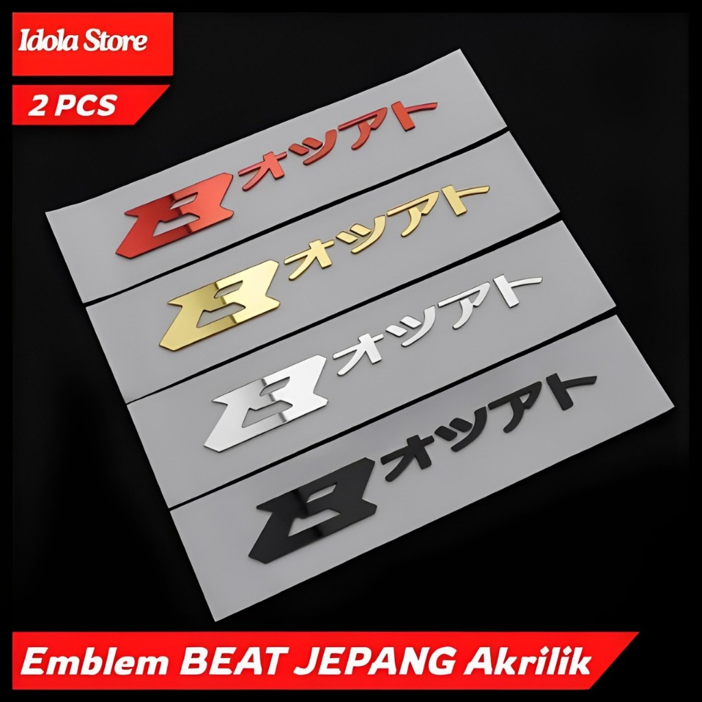 Emblem Beat Japan timbul 3D Logo Beat Jepang Tulisan Beat Jepang Stiker Beat Timbul