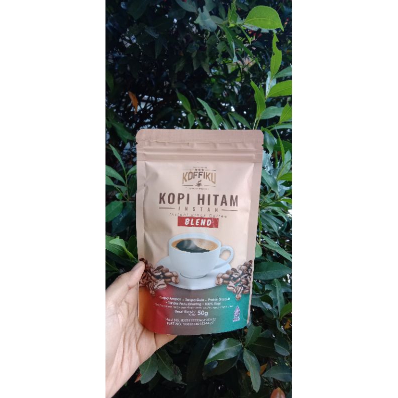 

Kopi Hitam Instan Blend Spray Dried KOFFIKU TANPA AMPAS 50 gram 100% Murni