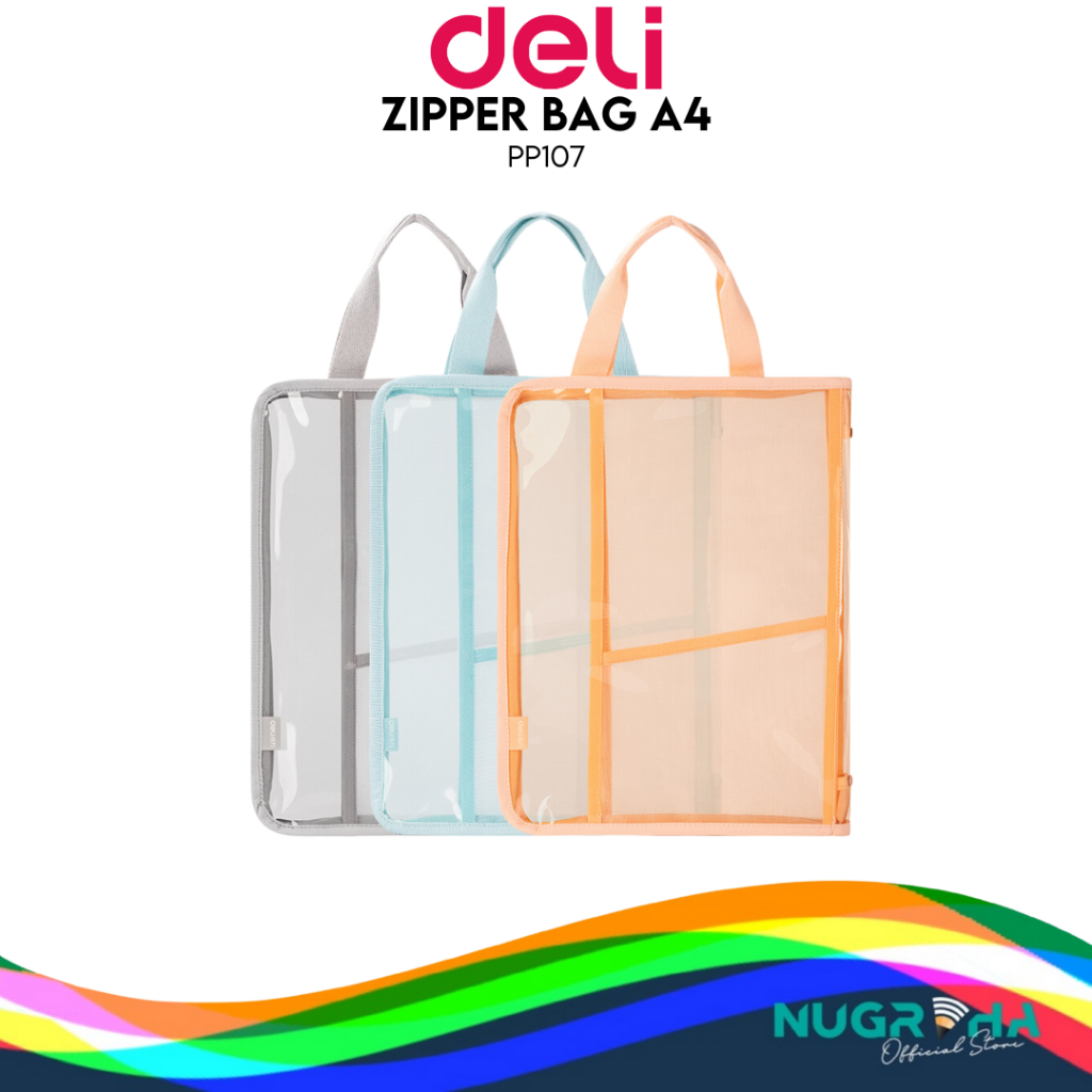 

Deli PP107 tas Tote siswa Hijau 1 ujian transparan tahan air tas buku subjek siswa buku penyimpanan