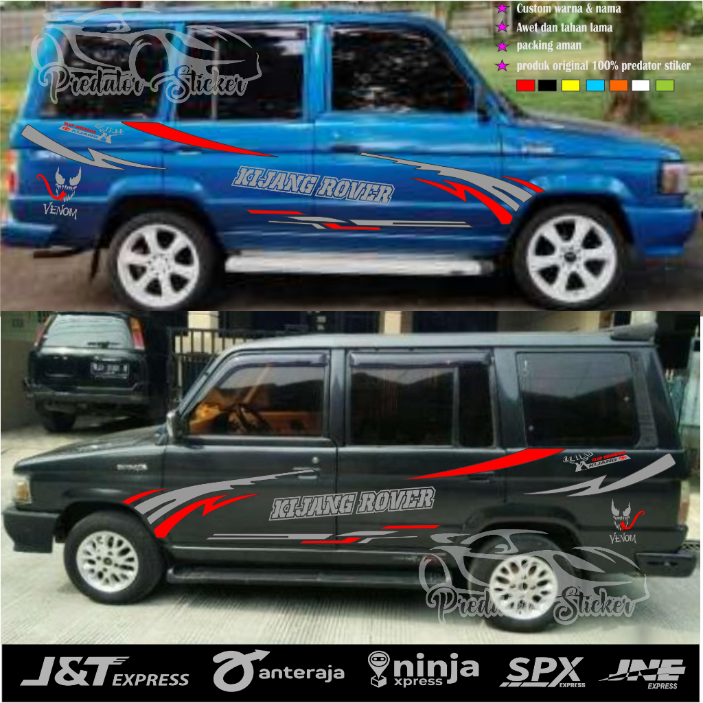 [COD] SEPASANG PROMO STIKER CUTTING MOBIL TOYOTA KIJANG ROVER BISA CUSTOM NAMA