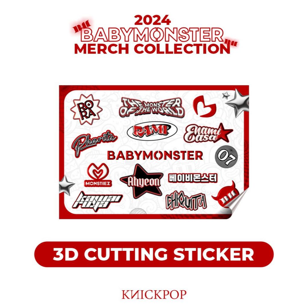 

BABYMONSTER STICKER CUTTING 3D DESIGN MERCH BY KNICKPOP