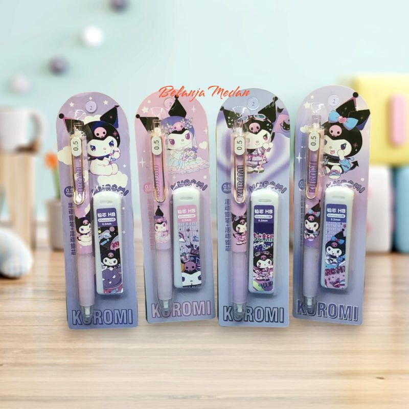 

BMD - PENSIL MEKANIK 0.5mm FREE REFILL MOTIF KUROMI / MECHANICAL PENCIL SANRIO TERBARU