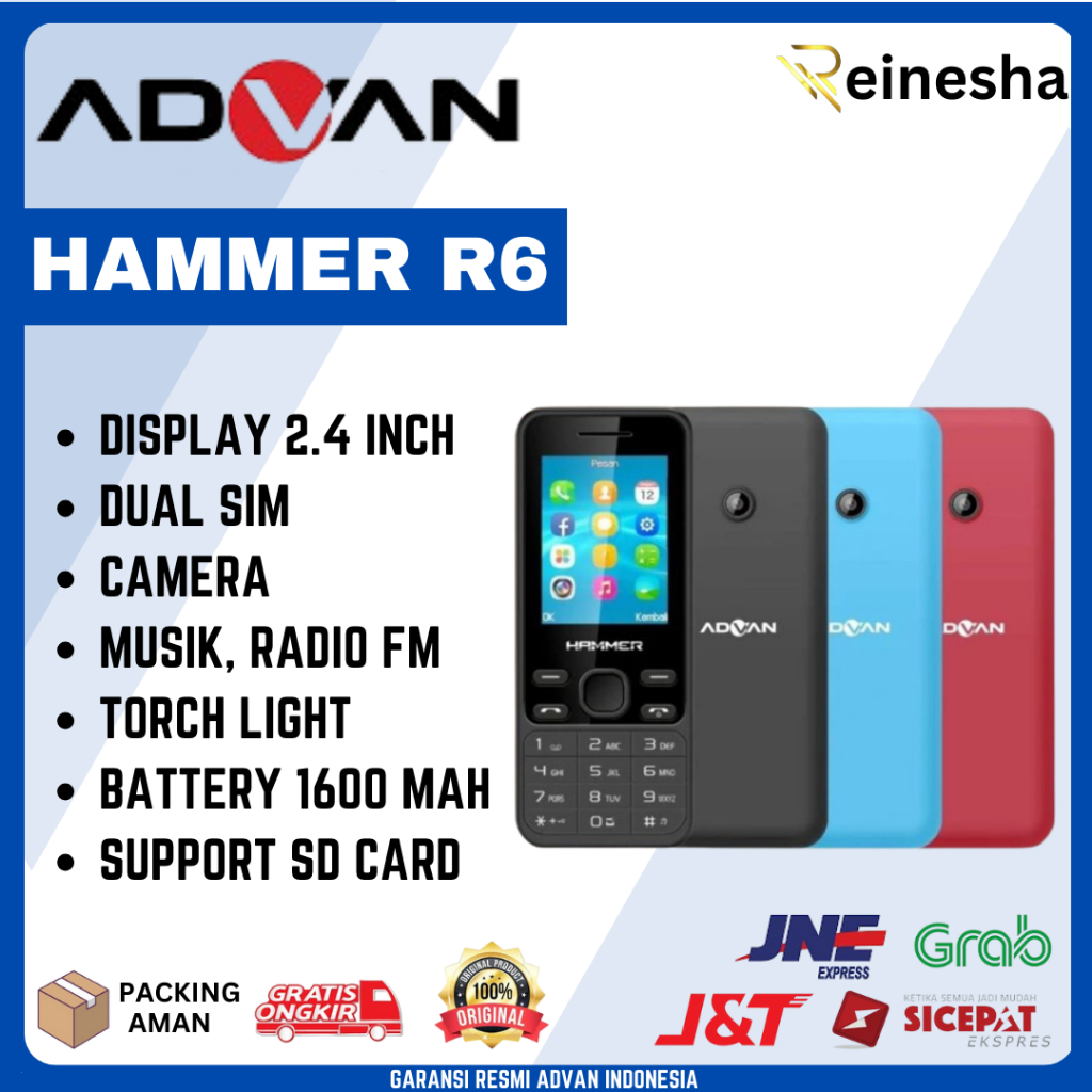 ADVAN HAMMER R6 FEATURE PHONE HP MURAH CANDYBAR GARANSI RESMI ADVAN