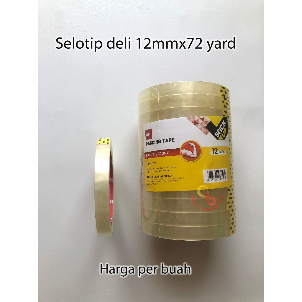 

Selotip 12mm x 72 yard isolasi solatip 1/2 inch perekat Celotape Office tape selotip 1/2 inchi