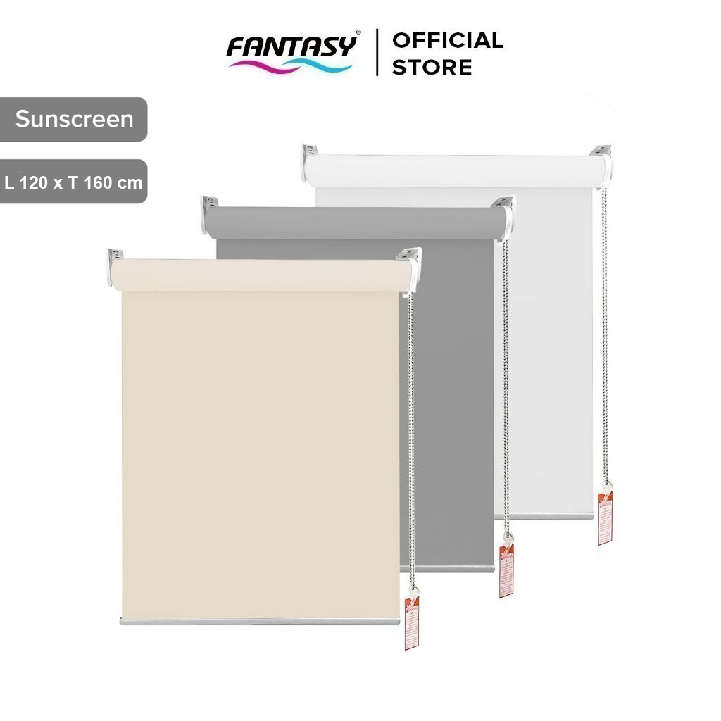 Fantasy Roller Blind Sun Screen 120 x 160 cm Tirai Jendela Gulung