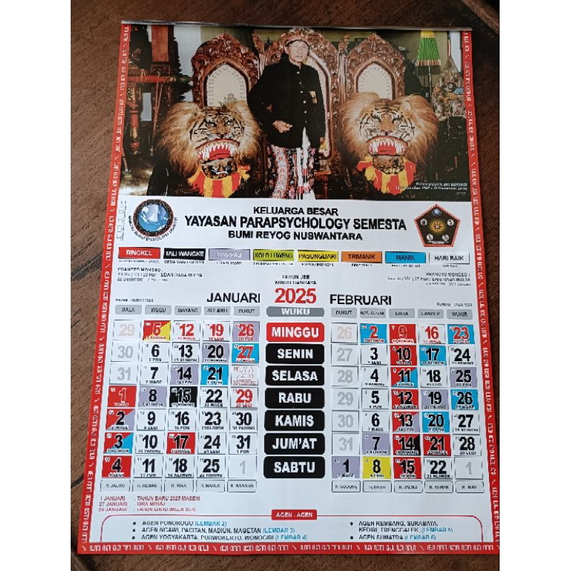 

Kalender 2025 : Kalender Jawa 2025 Yayasan Parapsychology Semesta / Kalender Kejawen Kalender YPS 2025