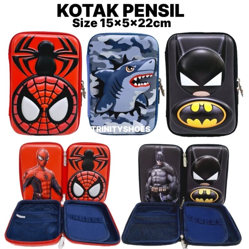 

TEMPAT PENSIL / KOTAK PENSIL MOTIF DEPAN BELAKANG TIMBUL 3D SIZE 15X5X22CM