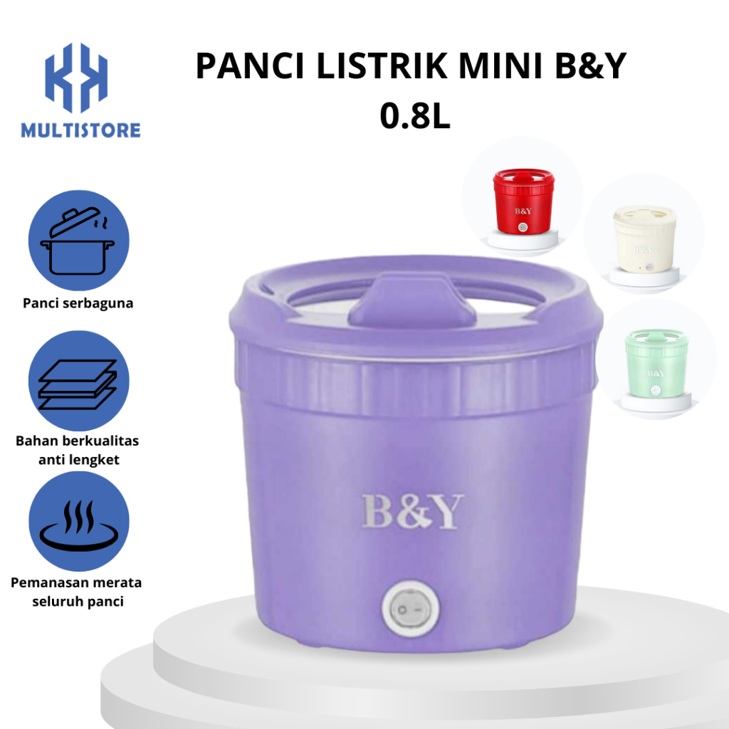 Panci Listrik Mini Serbaguna 1L Anti Lengket 450W / Panci Listrik Multifungsi Masak Nasi Mie Sup