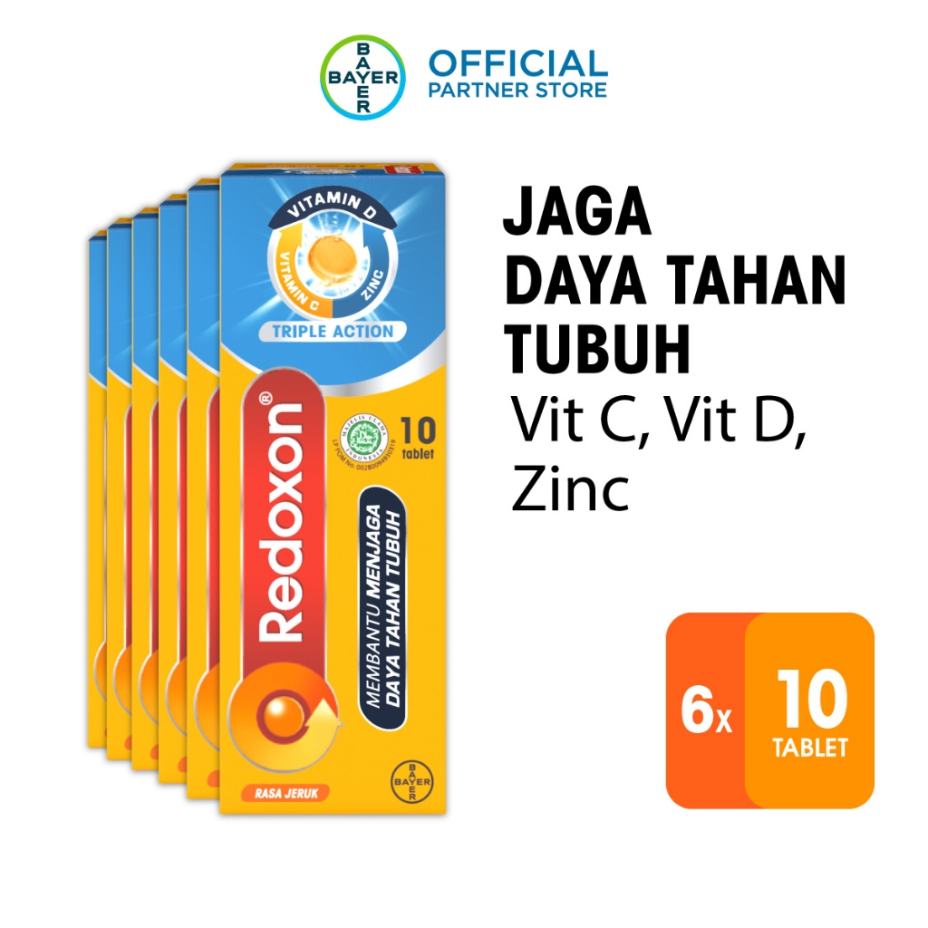 Redoxon Vitamin C, D & Zinc Rasa Jeruk 60 Tablet