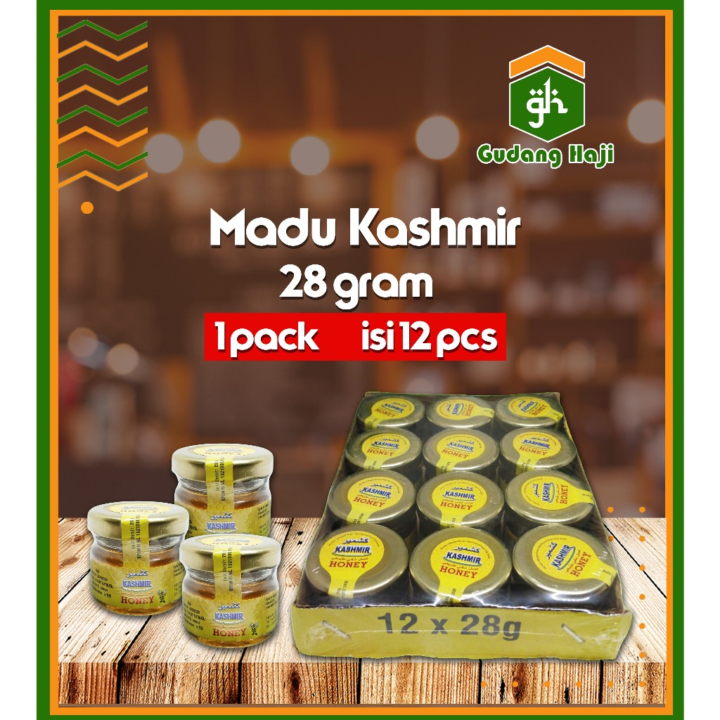 

Madu Kashmir 1 pack isi 12/Madu Herbal/Honey Jar/Madu 28gram 1 pack isi 12