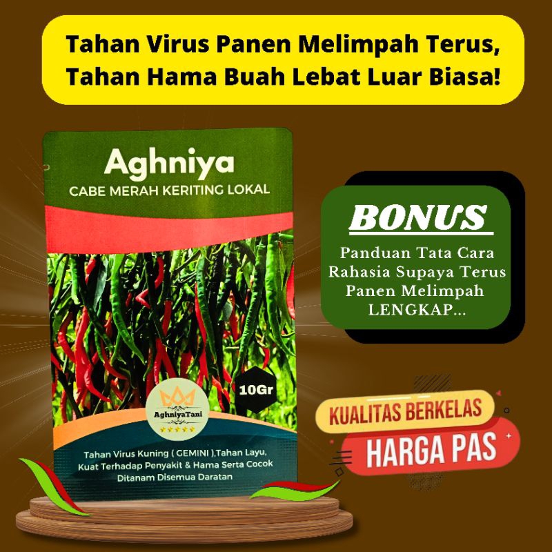 AghniyaTani - 10gr Benih Cabe Cabai Merah Keriting Kriting Lokal 10 Gram (-+2.000) biji butir seed c