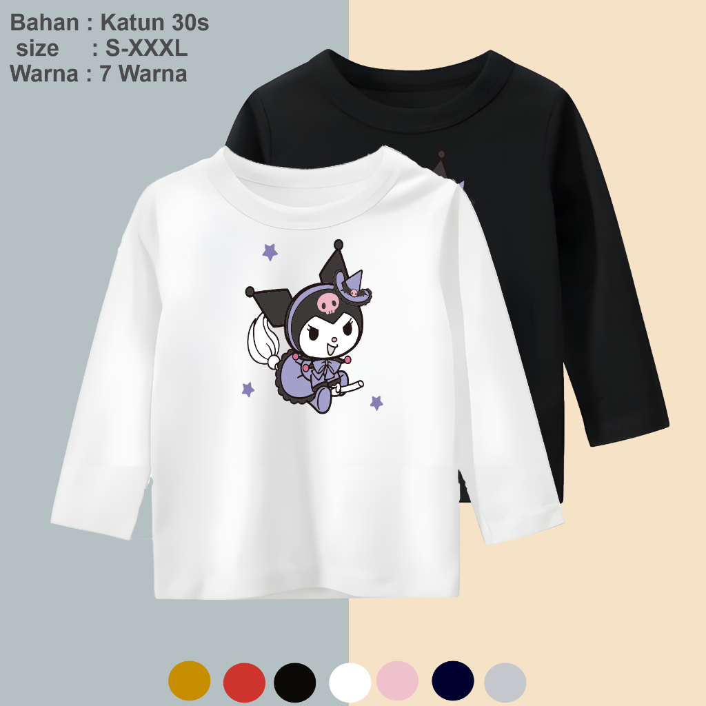 Baju Kaos Anak Usia 1-12 Thn || Baju Anak Perempuan Lengan Panjang || Baju Anak cowok Lengan Panjang