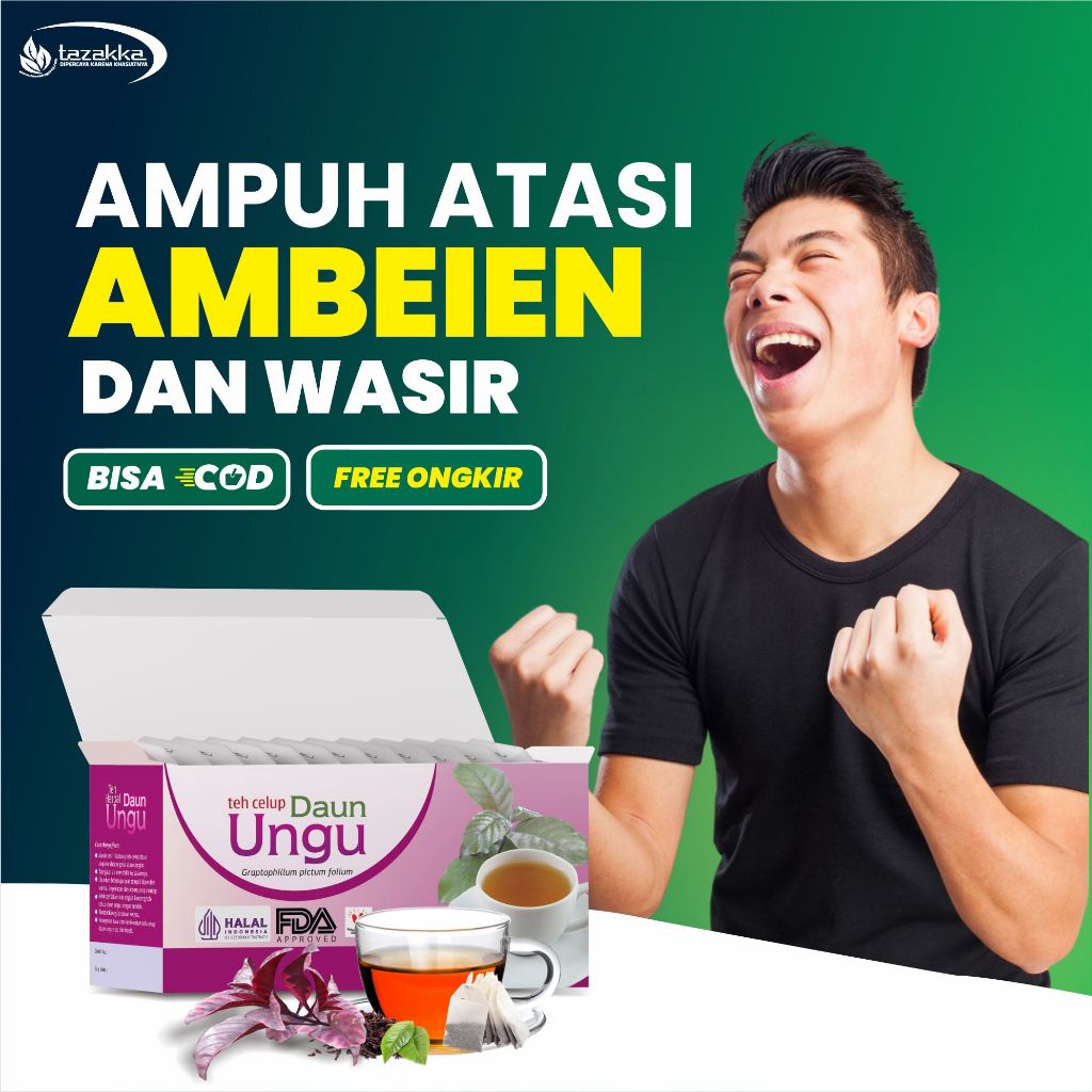 

Teh Daun Ungu Untuk Wasir Ambeien Jamu dari Tazakka sudah BPOM isi 20 Kantung