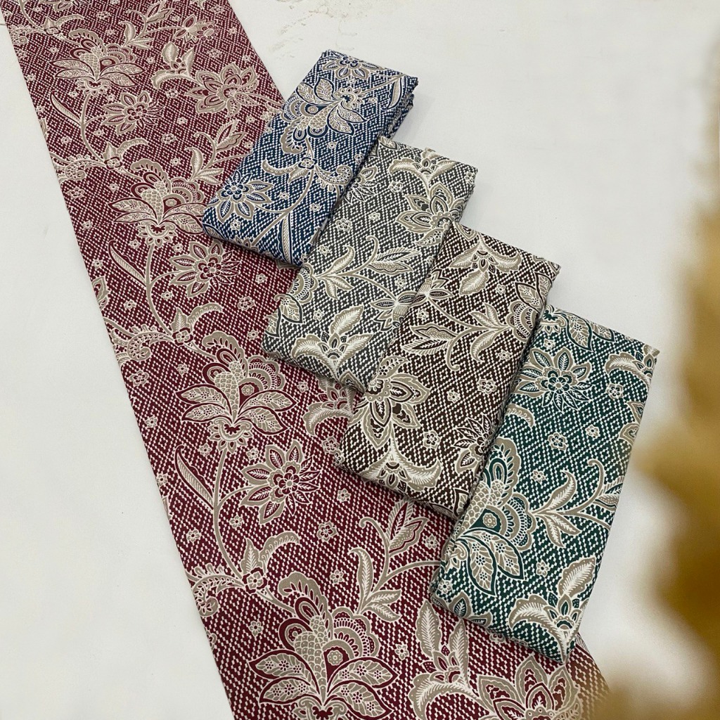 Kain Batik Premium Katun TR Printing Pekalongan Motif Trbaru Elegan Ukuran Panjang Dasar Batik Meter