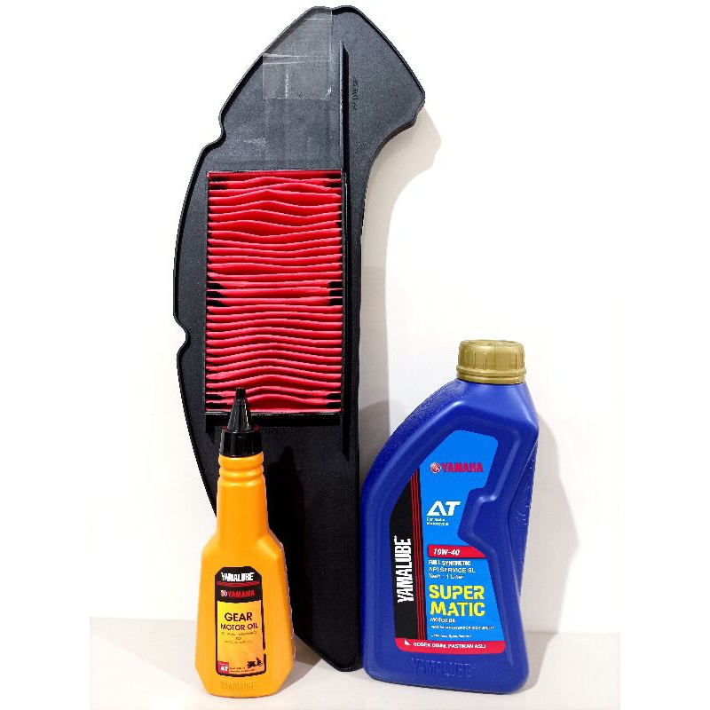 PAKET OLI YAMALUBE SUPER MATIC 1 L ORIGINAL+YAMALUBE GEAR 140ML+ F UDARA NMAX/AEROX NEW 2020